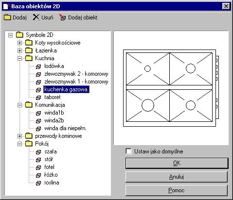 strona: 86 Autodesk Concrete Building Structures 2009 - Podręcznik użytkownika elementów wyposażenia). Opcja jest dostępna z menu poprzez wybranie opcji Narzędzia / Baza obiektów 2D.