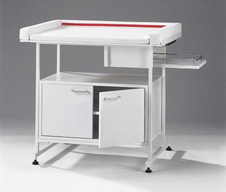 4) wbudowana szafka, wysuwana półka boczna z płyty meblowej Table for baby nursing: mattress base: upholstered (sample of upholstery colors