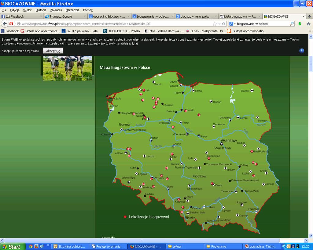 Mapa biogazowni rolniczych w Polsce 1- Biogazownia w Nacławiu moc: 0,625 MWe 2 - Biogazownia w Świelinie moc: 0,625 MWe 3- Biogazownia w Grzmiącej moc: 1,6 MWe 4 - Biogazownia w Koczale moc: 2,126