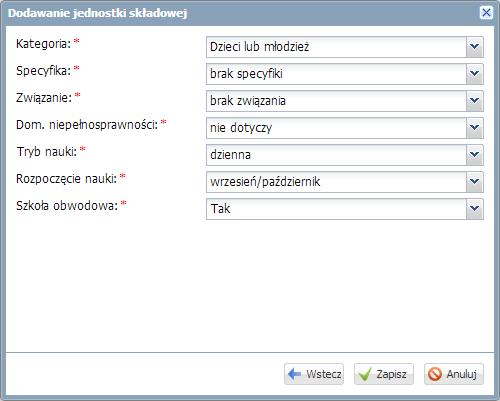 Wprowadzanie danych jednostki sprawozdawczej Specyfika wskazać, czy szkoła jest szkołą specjalną, czy też szkołą bez specyfiki, Związanie określić związanie organizacyjne szkoły.