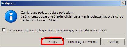 komunikat w którym ponownie klikamy połącz W tym momencie jesteśmy połączenie z