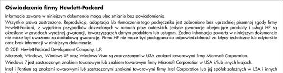 11 Informacje techniczne W tej części zamieszczono dane techniczne oraz informacje o międzynarodowych atestach urządzenia HP ENVY 110 series.