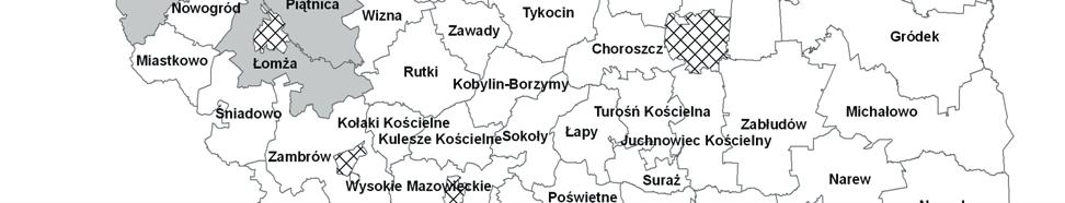 Janów, Zbójnia, Piątnica, Łomża and Brańsk.