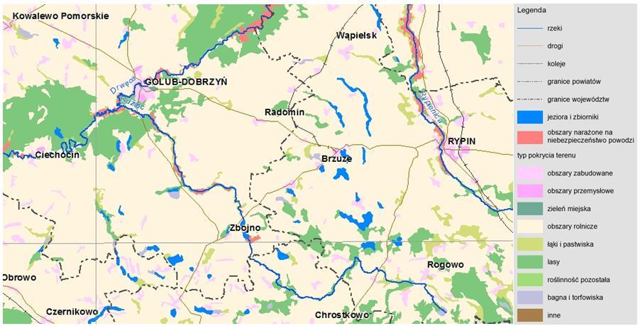 ZAGROŻENIA NATURALNE ZAGROŻENIE POWODZIOWE Według Mapy obszarów narażonych na niebezpieczeństwo powodzi w woj.