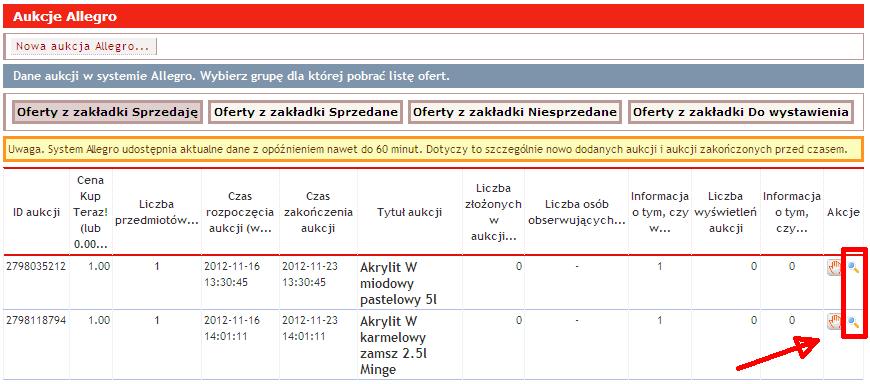 Kończenie aukcji Allegro z poziomu esklepu Gdy