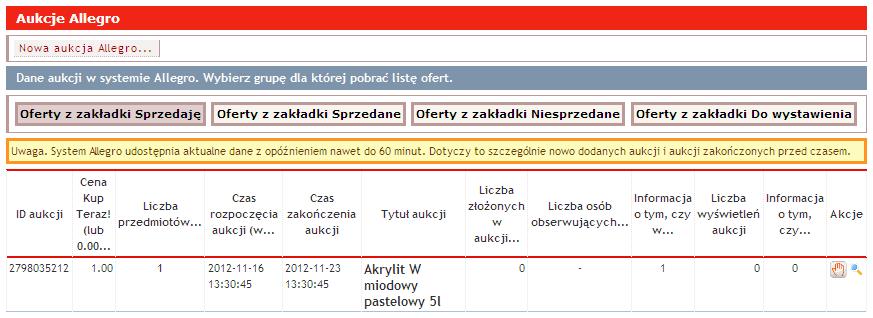ikonę zostaniemy przeniesieni na stronę z Aukcją Allegro.