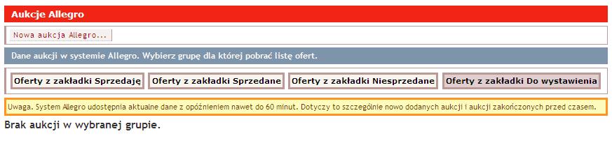 Oraz aukcje jakie mamy przygotowane w serwisie Allegro do wystawienia (np.