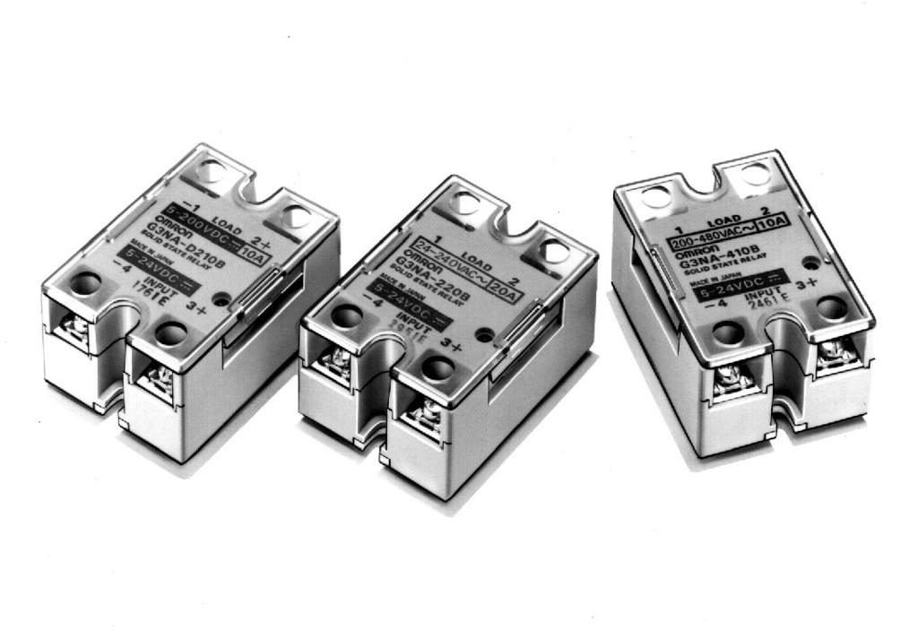 Przekaźniki półprzewodnikowe G3NA Niezawodne przekaźniki półprzewodnikowe w kompaktowej obudowie: bogata oferta o szerokim zakresie wartości prądu Wszystkie modele w identycznym rozmiarze compact =
