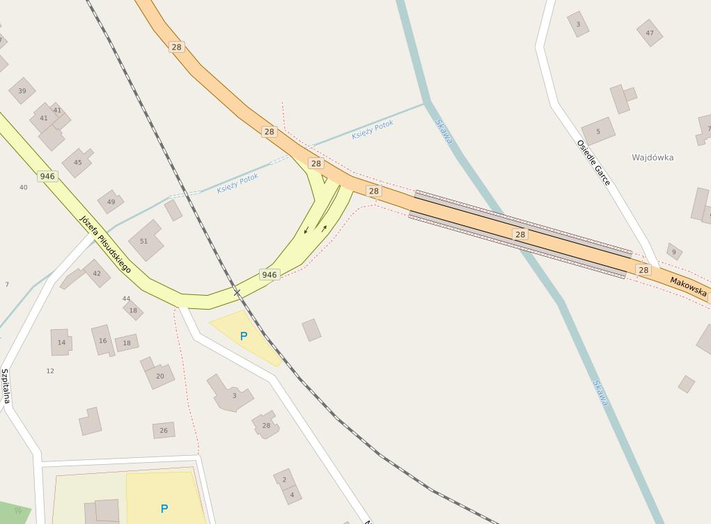 S t r o n a 47 Rysunek 5. UKŁAD DRÓG WYŻSZEGO RZĘDU WE WSCHODNIEJ CZĘŚCI SUCHEJ BESKIDZKIEJ Źródło: autorzy OpenStreetMap Tabela 19.