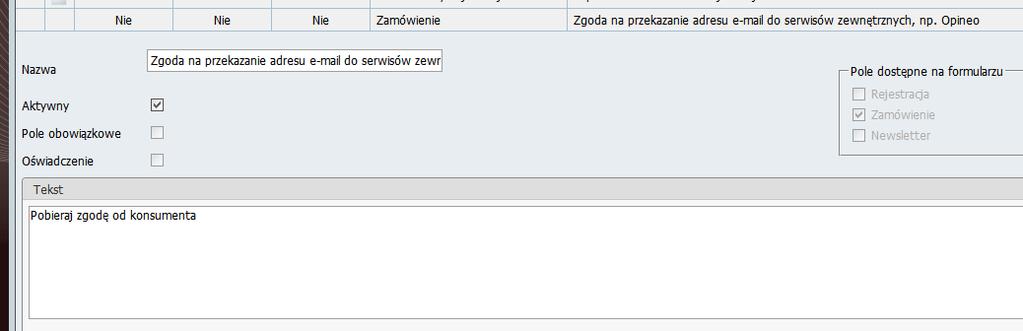 Dostępny jest po akceptacji regulaminu w panelu Ceneo w zakładce Opinie/Informacje i Regulamin. Po wprowadzeniu numeru AccountGuid oraz wybraniu programu Ceneo, zapisz ustawienia przyciskiem.