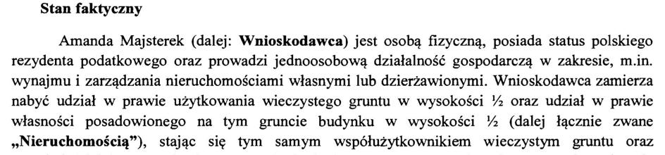 Rodzaj dokumentu Interpretacja indywidualna Sygnatura