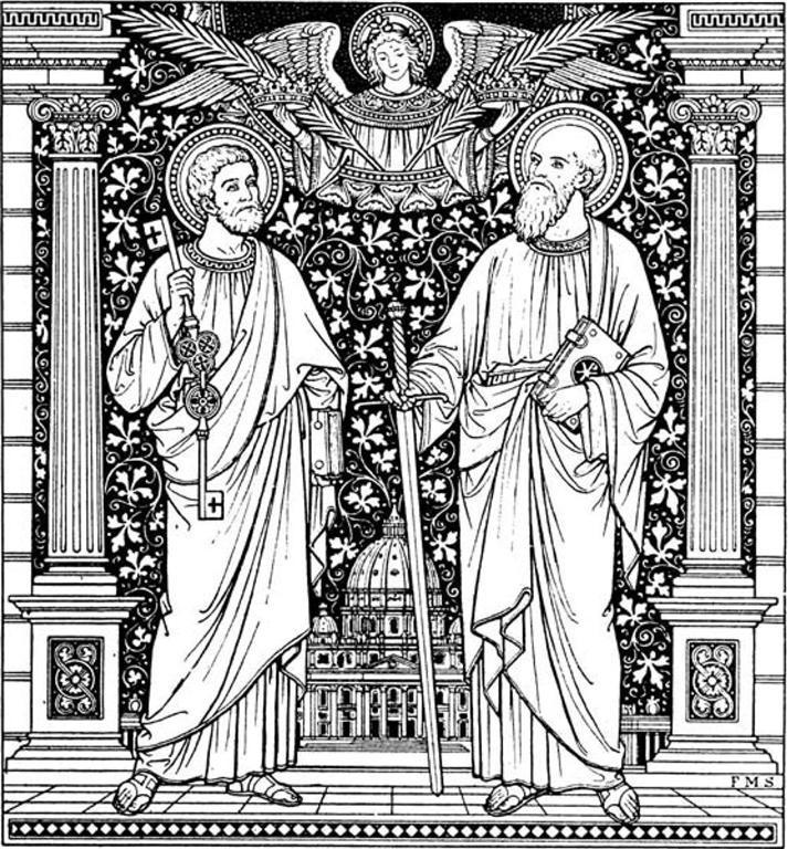 ŚWIĘTYCH PIOTRA I PAWŁA, APOSTOŁÓW SS. PETRI ET PAULI APOSTOLORUM Według starej tradycji Apostołowie Piotr i Paweł ponieśli równocześnie śmierć męczeńską za cesarza Nerona w roku 66 lub 67. Św.