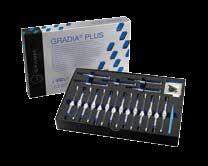 GRADIA PLUS to nano-hybrydowy, światłoutwardzalny kompozyt o szerokiej gamie zastosowań klinicznych: od bezmetalowych uzupełnień typu inlay, licówka oraz korona typu Jacket po korony i mosty na