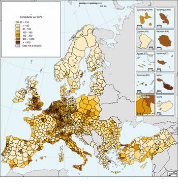 Gęstość zaludnienia Regiony o największej gęstości zaludnienia (im 2010 Jahr): Schleswig-Holstein (179,3 Einwohner je km²) Denmark (128 Einwohner je km²) Pomorskie (122,1