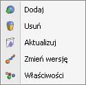 Uw aga: W szystkie opcje opisane powyżej dotyczące zarządzania aplikacjami za pomocą Comarch ERP W AMC można wywołać również z menu podręcznego, które pojawia się po kliknięciu prawym