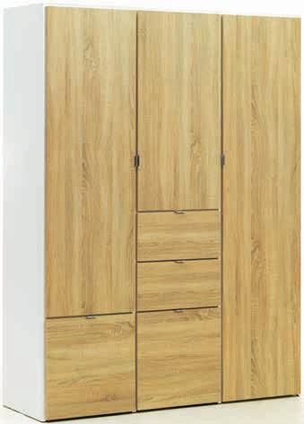3-drzwiowa, 4 szuflady, 2 półki i 2 drążki. S149 x W200 x G50 cm* 1 SZT. 1299,- 1000