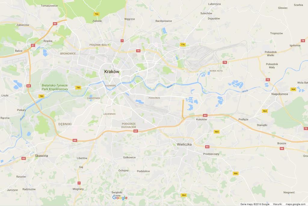 Bulwarowa) kolor szary. (maps.google.com) Rys. 2. Mapa lokalizacji stacji pomiarowych w kampanii prowadzonej w dniach 14 25.11.2016 r.