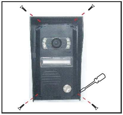 Moduł zewnętrzny (kamerę) instalujemy bezpośrednio na elewacji bez konieczności wykuwania otworu pod ramkę montażową.