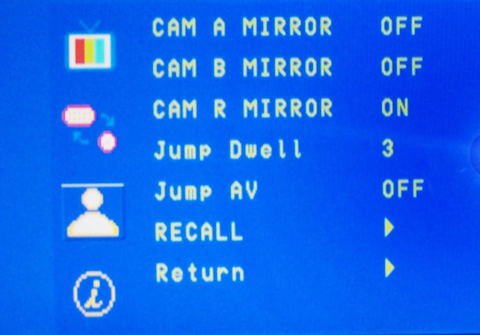 Menu KAMERY To menu zawiera ustawienia kamery i funkcji JUMP.