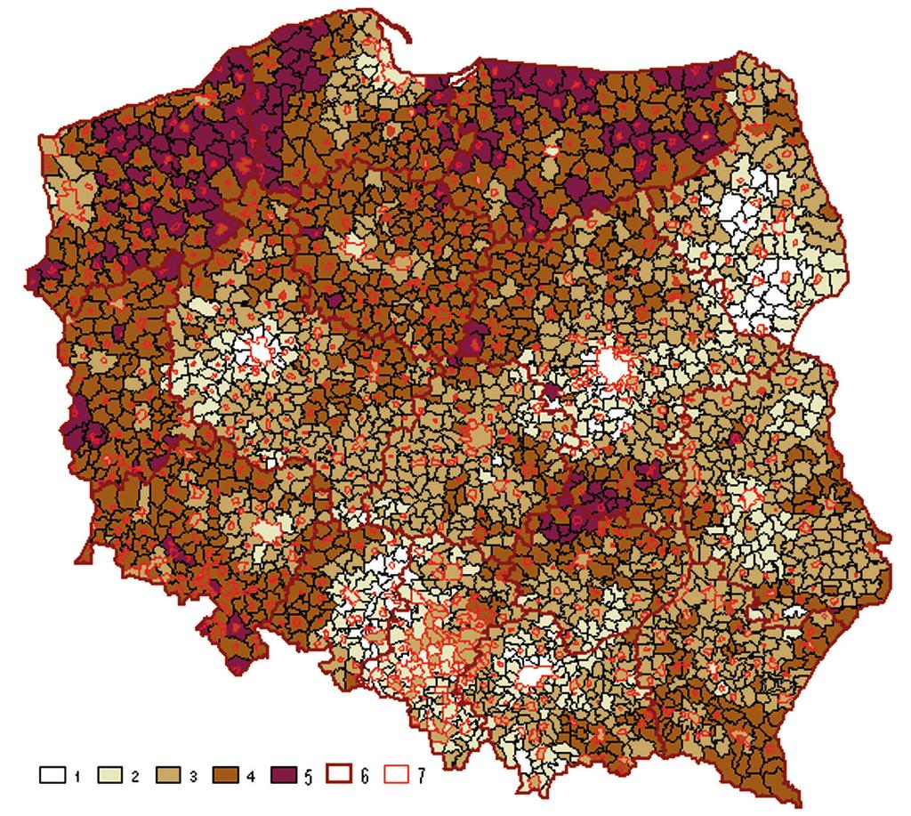 Analiza ekonomiczno-przestrzenna i delimitacja miast rozwijających się... Rys. 5.