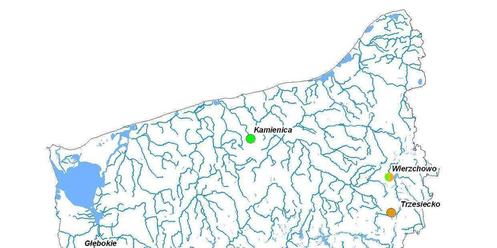 Jeziora W roku 2008 badaniami objęto 11 jezior województwa zachodniopomorskiego. Lokalizację tych jezior przedstawia mapa II.1.6.