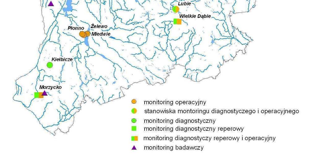 Klasyfikacji nie wykonano dla wód jeziora Głębokie objętego monitoringiem badawczym oraz jeziora Miedwie, którego wody były badane w ramach monitoringu celowego zgodnie z rozporządzeniem Ministra