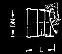 Dop yw/odp yw do przy àczenia rury PVC wg normy DIN 9534 DN 00 L: 355 H: 80+25 AxB: 205x55mm DN 25 L: 405 H: 240+40 AxB: 270x200mm DN 50 L: 450 H: 240+40 AxB: 270x200mm DN 200 L: 530 H: 278+50 AxB: