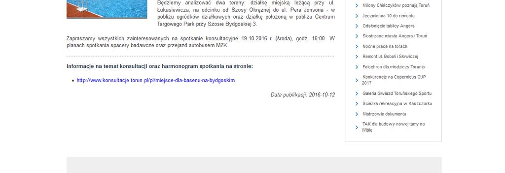 Informacje na stronie