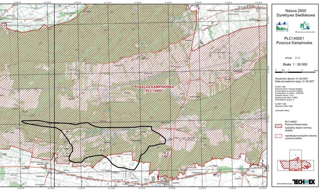 Stacji Bazowej w Wigrach na tle obszarów Natura 2000 (mapa za Techmex 2006) Ryc. 6.