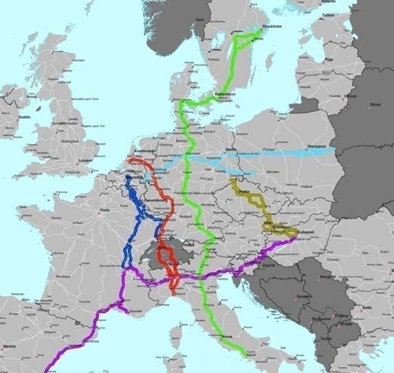 Korytarze ERTMS w Europie Korytarze ERTMS w Europie Korytarz F jasnoniebieski 2005 r. Memorandum of Understanding: Komisja Europ. + Europ.