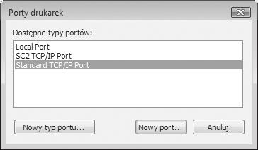 Jeśli sterownik drukarki jest instalowany zgodnie z procedurą "Instalacja własna" przy wybranym ustawieniu "IPP", dodawany jest port [SC-Print005 Port].