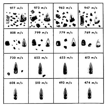 90 Naboje karabinowe i pośrednie Zarówno pocisk do naboju 5,56 45 mm M193, jak i M855 może ulegać fragmentacji po wniknięciu w tkanki organizmu.