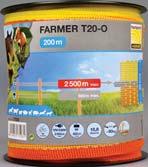 FARMER T20-O 20mm żółto - pomarańczowy 200m 17458K FARMER T40-W 40mm biały 200m 17458GRK FARMER T40-G 40mm zielony 200m EASY RANGE
