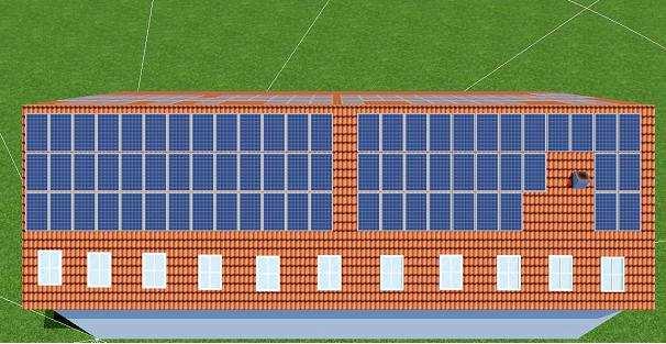 Rysunek: Projektowanie 3D do Powierzchnia dachu Zachód Straty Falownik 1. Powierzchnię modułu Powierzchnia dachu Wschód Falownik 1* 1 x 20 kw --------- Konfiguracja MPP 1: 2 x 17 MPP 2: 2 x 17 2.