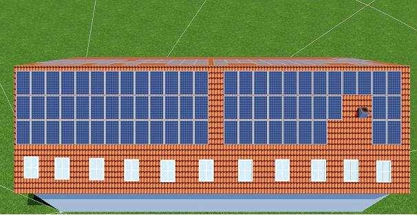 Rysunek: Projektowanie 3D do Powierzchnia dachu Zachód Straty Falownik 1. Powierzchnię modułu Powierzchnia dachu Wschód Falownik 1* 1 x 20 kw --------- Konfiguracja MPP 1: 2 x 17 MPP 2: 2 x 17 2.