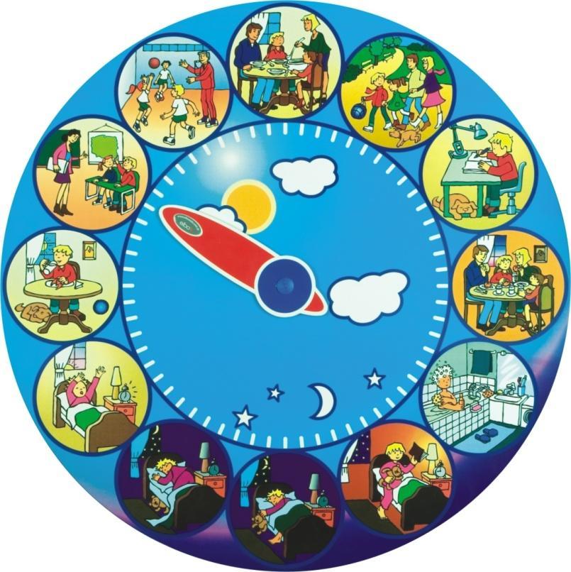 ZEGAR DOBOWY ILUSTROWANY Zegar dobowy ilustrowany przeznaczony jest do indywidualnej lub grupowej pracy uczniów w klasach 0-III.