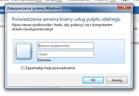 Dwuetapowe Podłączanie Do Maszyny Wirtualnej Kliknij akcję "ekranik", uruchom zdalny pulpit