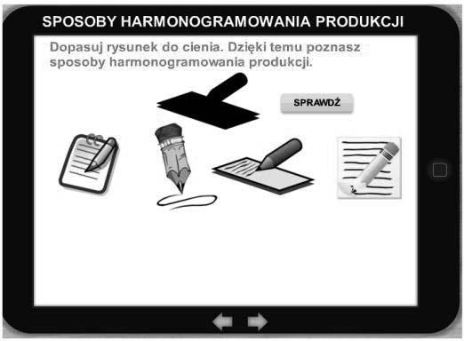 Drugi kurs zawierał takie same informacje jak pierwszy, był jednak wzbogacony o grafiki (rysunek 3), które ilustrowały poruszane treści, mając na celu pobudzenie zmysłu wzroku i wywołanie skojarzeń.