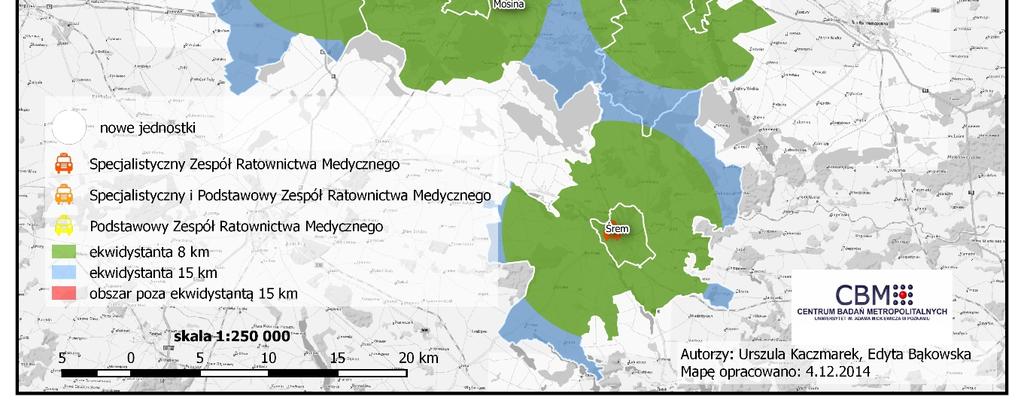 Dostępność przestrzenna zespołów ratownictwa medycznego plan do 29 roku Planowane