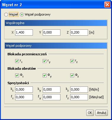 Modyfikowanie wprowadzonego układu grupę prętów/podpór, bez usuwania samych prętów/podpór z układu (pręty i podpory zostaną przydzielone do domyślnej grupy Niepogrupowane).