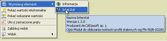 Analiza wyników Program R3D- Rama 3D współpracuje z zewnętrznymi programami wymiarującymi, takimi jak np.