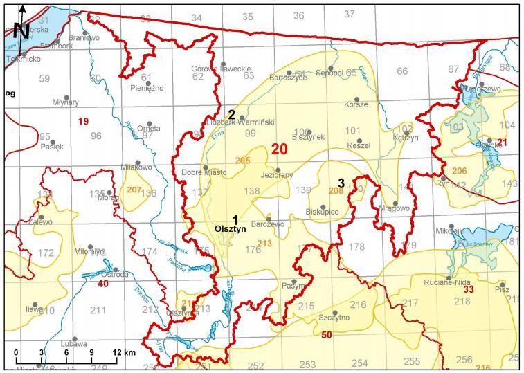 Wedug podziau hydrogeologicznego Polski miasto Olsztyn ley w rejonie mazurskim, makroregionie wschodniego Niu Polskiego.
