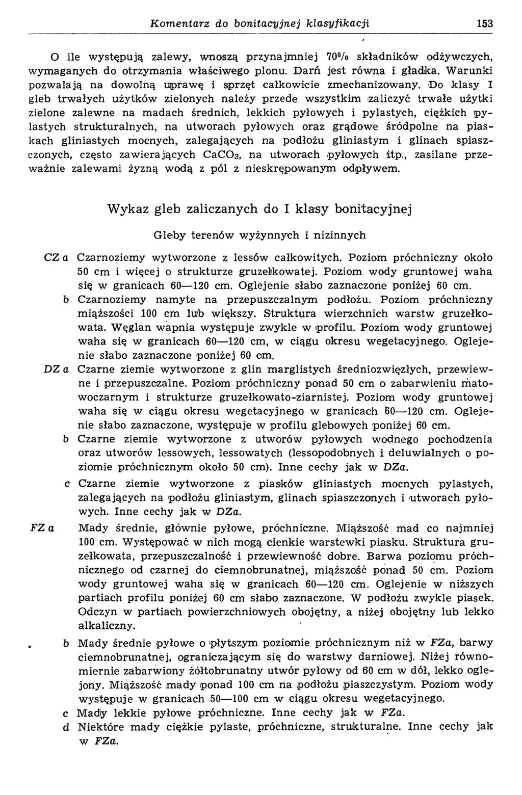 Komentarz do bonitacyjnej klasyfikacji 153 O ile w ystępują zalew y, w noszą przynajm niej 70 /o składników odżyw czych, w ym aganych do otrzym ania w łaściw ego plonu. D arń jest rów na i gładka.