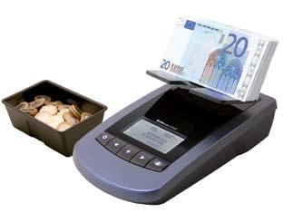 Urządzenia i wyposażenie 10.5 Akcesoria do pieniędzy 10 Maszyna do liczenia monet i banknotów Safescan Liczy wszystkie banknoty oraz monety. Szybka i niespotykanie cicha.
