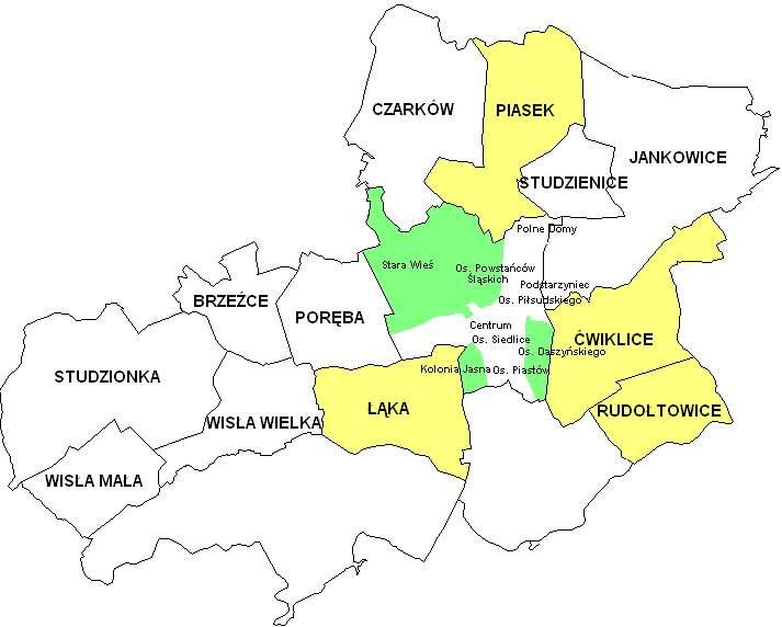 ankietowane osiedla Pszczyny ankietowane sołectwa Pszczyny Rysunek 5.