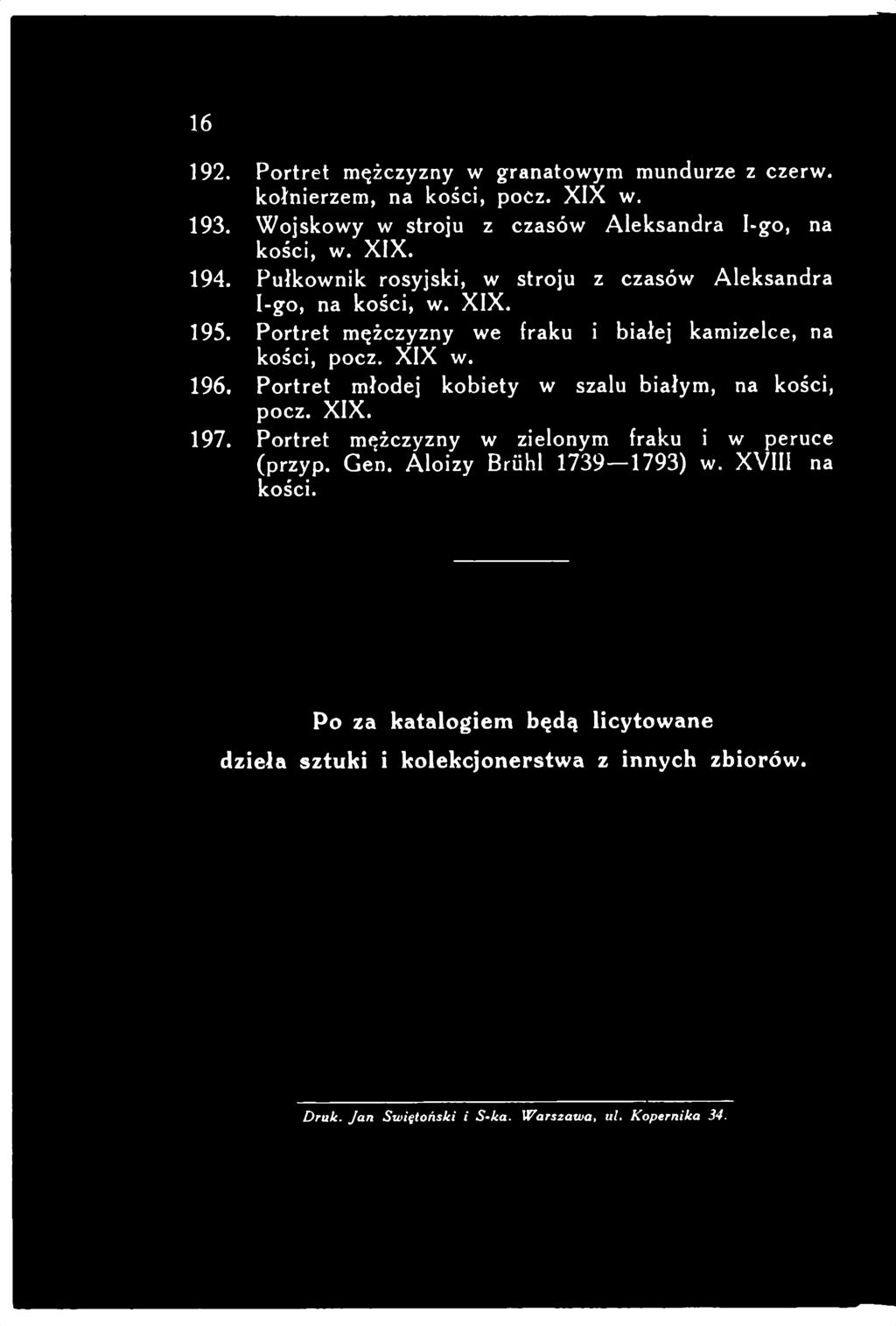Portret młodej kobiety w szalu białym, na kości, pocz. X IX. 197.