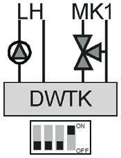 Uruchomienie Wybór złącza BUS 1. Wybrać przykład instalacji i ustawić przełącznik DIP na tylnej stronie osprzętu zgodnie z rysunkiem. 2. Włączyć wyłącznik sieciowy na kotłach gazowych.