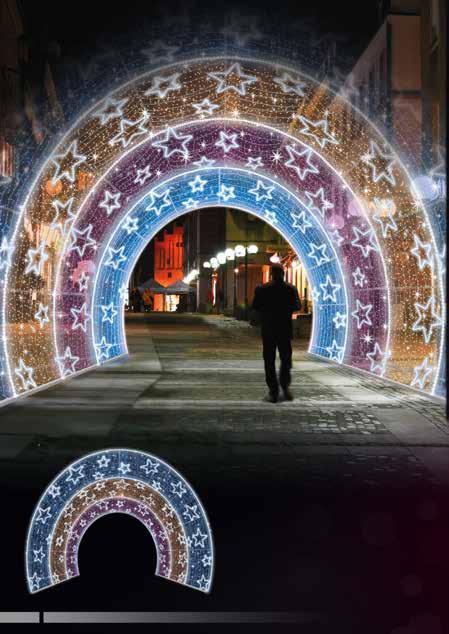DEKORACJE ULICZNE PRZEJŚCIA, TUNELE ILUMINACJE ŚWIETLNE POL-1371 260x500x100 cm DOSTĘPNE KOLORY LED biały