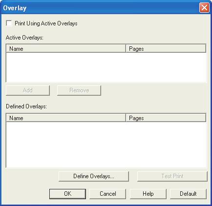 4. W oknie Overlay (Nakładka) kliknij przycisk Define Overlays (Definiowanie nakładek) (1). 1 5.