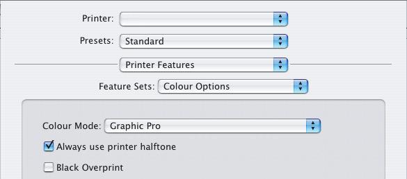 MAC OS X Jeśli używasz źródłowego dokumentu CMYK, to aby przeprowadzić symulację atramentu CMYK, musisz zastosować następujące ustawienia sterownika drukarki: 1. Wybierz menu [Plik] [Drukuj].